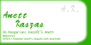 anett kaszas business card